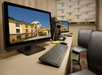 Business center with two computers.