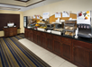 Breakfast area with a variety of breakfast options.