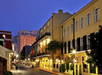 Holiday Inn French Quarter-Chateau LeMoyne's exterior illuminated by bright lights at night