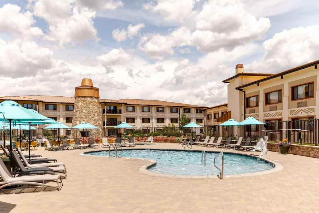 Take a refreshing dip in the inviting outdoor pool.