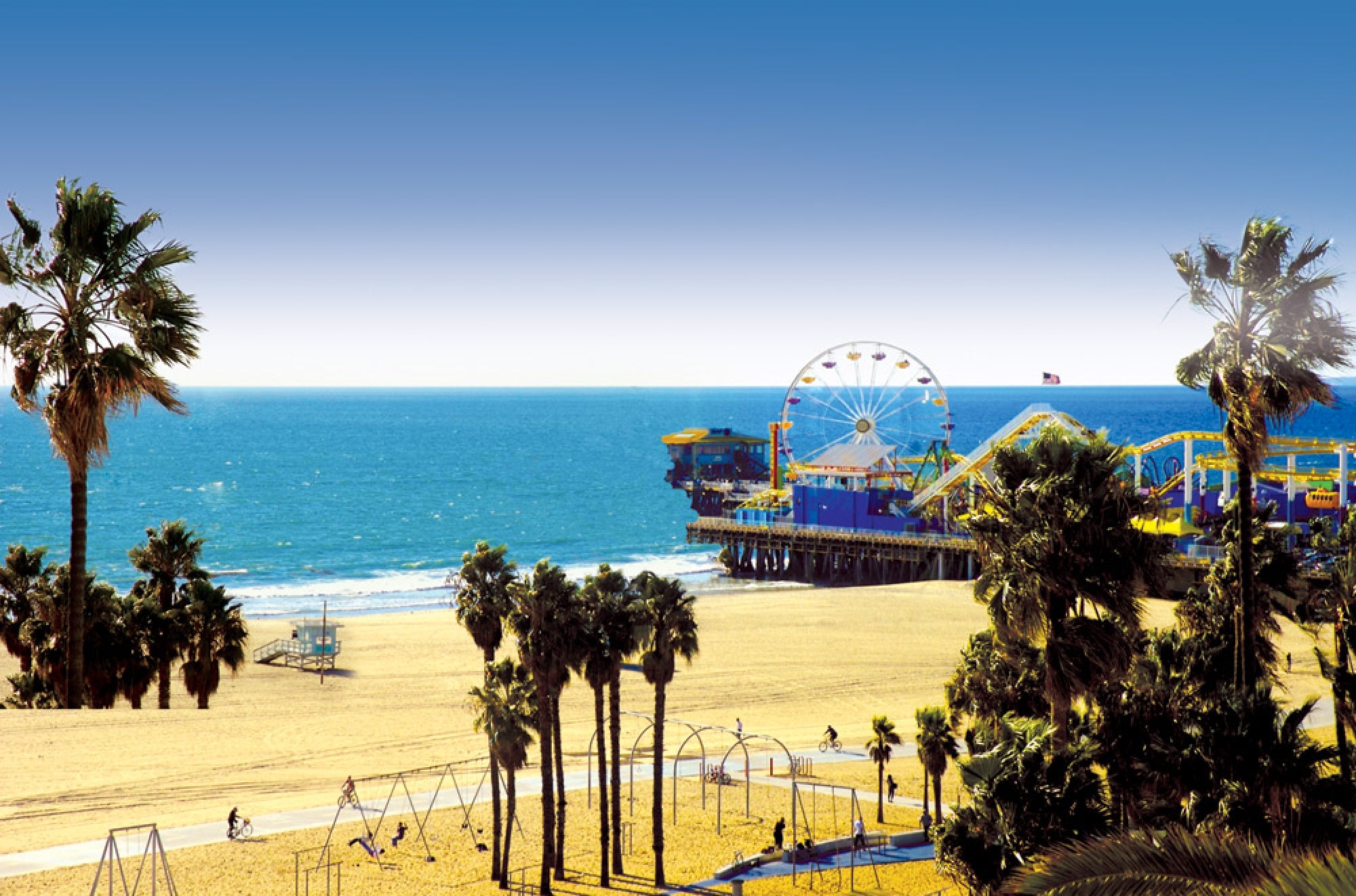 Visit the lively Santa Monica Pier.
