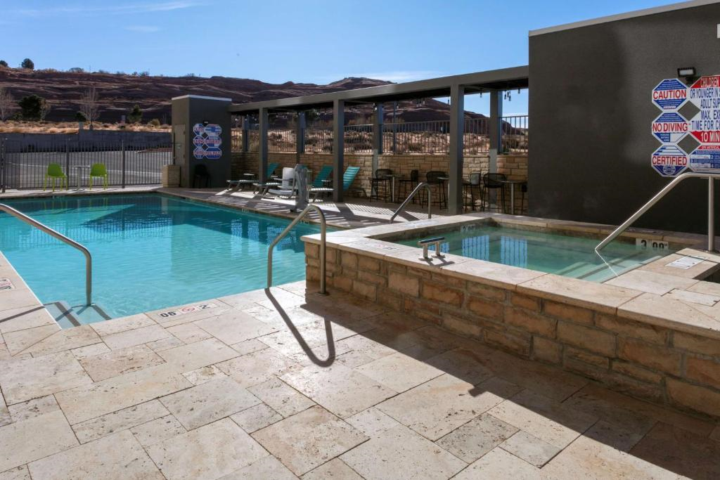 Outdoor pool on property.