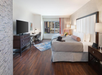 Ballpark View King with hardwood floors.
