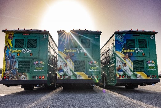 Here's the rear view of the I-Ride Trolleys.