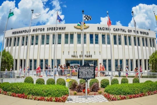 Indianapolis Motor Speedway Museum entrance and Hall of Fame.