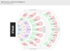 Seating chart for Jeff Dunham: Artificial Intelligence at PH Live, showing color-coded sections 101-107 and 201-302 around the stage.