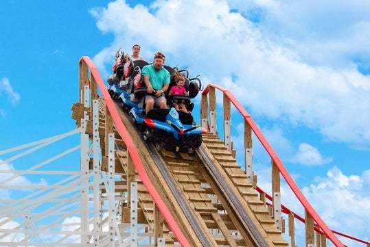 Kentucky Flyer - Earn your wings and take flight on the Kentucky Flyer! This high-flying family ride takes you through 12 turbulent airtime moments in 1280 feet of fun!