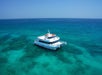 The glass-bottom boat out on the clear waters on the Key West Glass Bottom Boat Tour in Key West, Florida