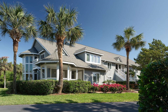Beautifully landscaped property exterior.