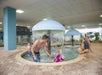 Kids' play pool with a water fountain.