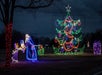 Christmas tree, gifts and angels display at the Lights of Joy 