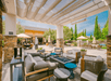 Seating area around the pool patio.