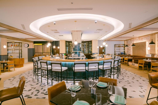 Spacious on-site restaurant.