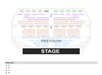 Seating chart for a venue with color-coded sections for price levels P1 to P4, showing stage at the bottom and premium seats in the center.