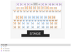Seating chart for an event with three sections: VIP in purple, Premium in orange, and Reserved in blue, arranged in front of a stage.