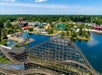 Aerial view of at Michigan's Adventure on a sunny day in Grand Rapids, Michigan.