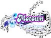 Graphic with the words "Motown Downtown Branson" over a large treble clef and staff with musical notes in the background.