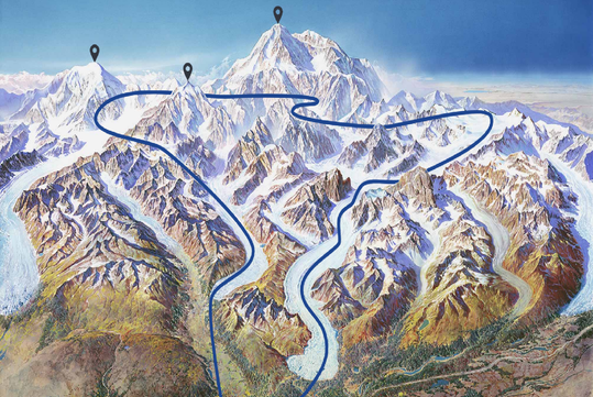 Mountain Voyager Flightseeing flight route.