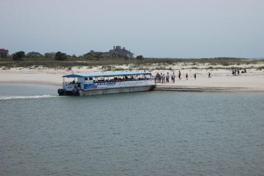 The Explorer at Murells Inlet parked at the dock for tourists to climb on board.