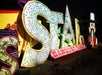 Signs see on the NEON Night Flight Spectacular in Las Vegas Nevada.
