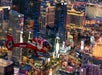 Helicopter flying over Las Vegas on the NEON Night Flight Spectacular in Las Vegas Nevada.