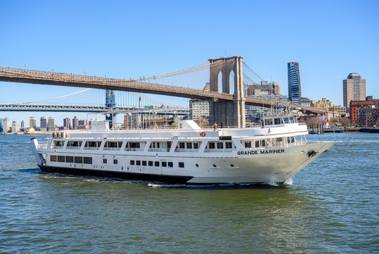 Grande Mariner passing under the Brooklyn Bridge
