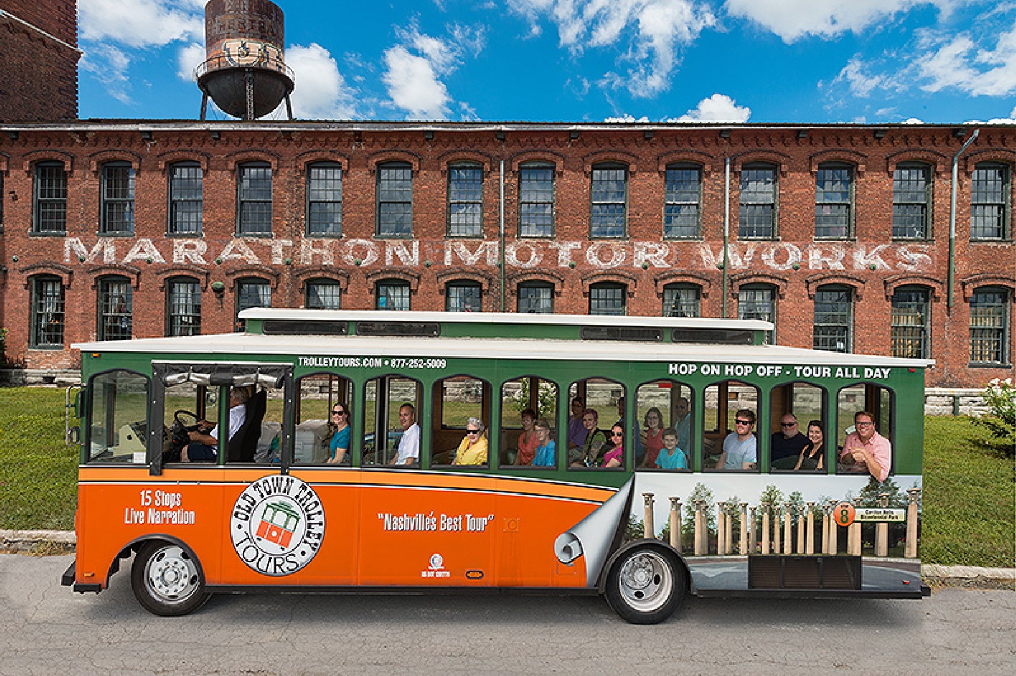 Explore unique historic stops like Marathon Motor Works.