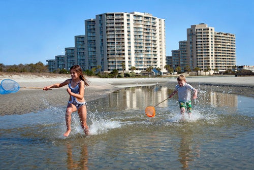 The natural creek that flows through the property makes for a great place for families to play in the water!