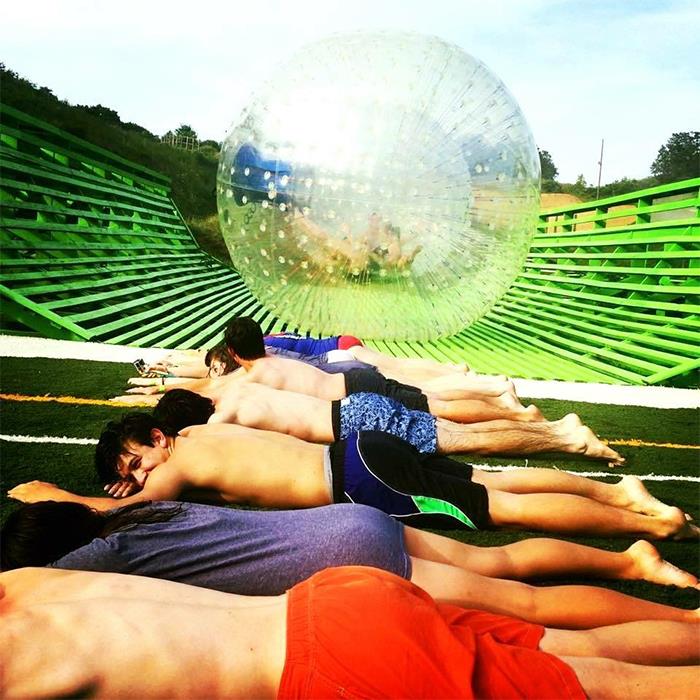 Race Down Hill in GIANT Water Ball at Outdoor Gravity Park