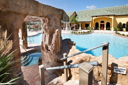 Pool area / clubhouse at Paradise Palms Resort in Kissimmee, FL.