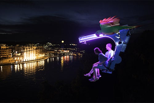 Nighttime is FUN time at Parakeet Pete's Waterfront Zipline