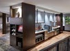A modern styled coffee and snack bar along a wall at the M Club at Portland Marriott Downtown Waterfront.