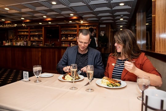 Dinner indoors on Flagship Cruises and Events