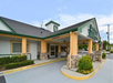 Hotel entrance at Quality Inn & Suites Biltmore East, NC. 