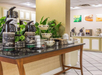 Breakfast area with various breakfast selections.