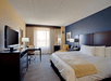 A non-smoking room with a flat-screen TV, a king-size bed, and a laptop-friendly work desk.