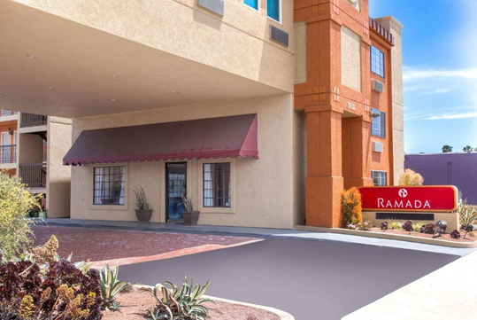 Hotel exterior and main entrance.