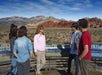 The group looking at the landscape on the Red Rock Canyon Tour - Pink Jeep Tours in Las Vegas, Nevada