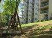 Enjoy a quiet time in a wooden swing with view of the river. 