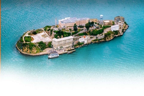Aerial View of Alcatraz -  San Francisco City Tour with Alcatraz in San Francisco, CA