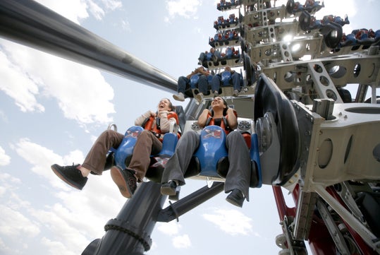 Experience the mind-bending 4D sensory thrills of X2 at Six Flags Magic Mountain.