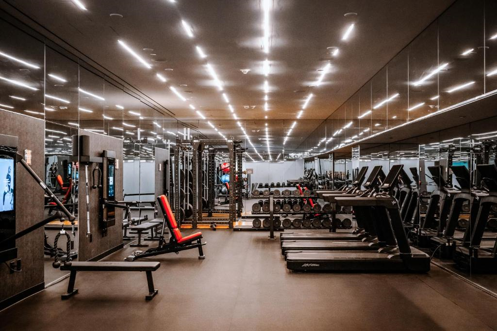 Stay on track with your fitness goals in this well-equipped, modern fitness center.