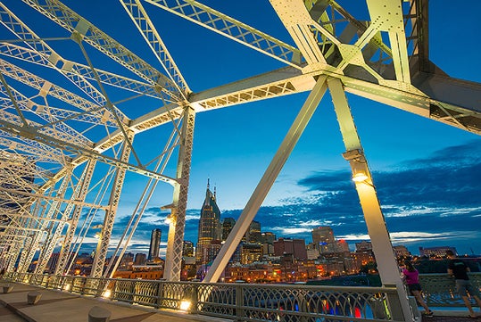 Stunning twilight views of the Nashville downtown skyline.