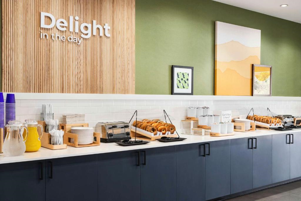 Breakfast buffet area.