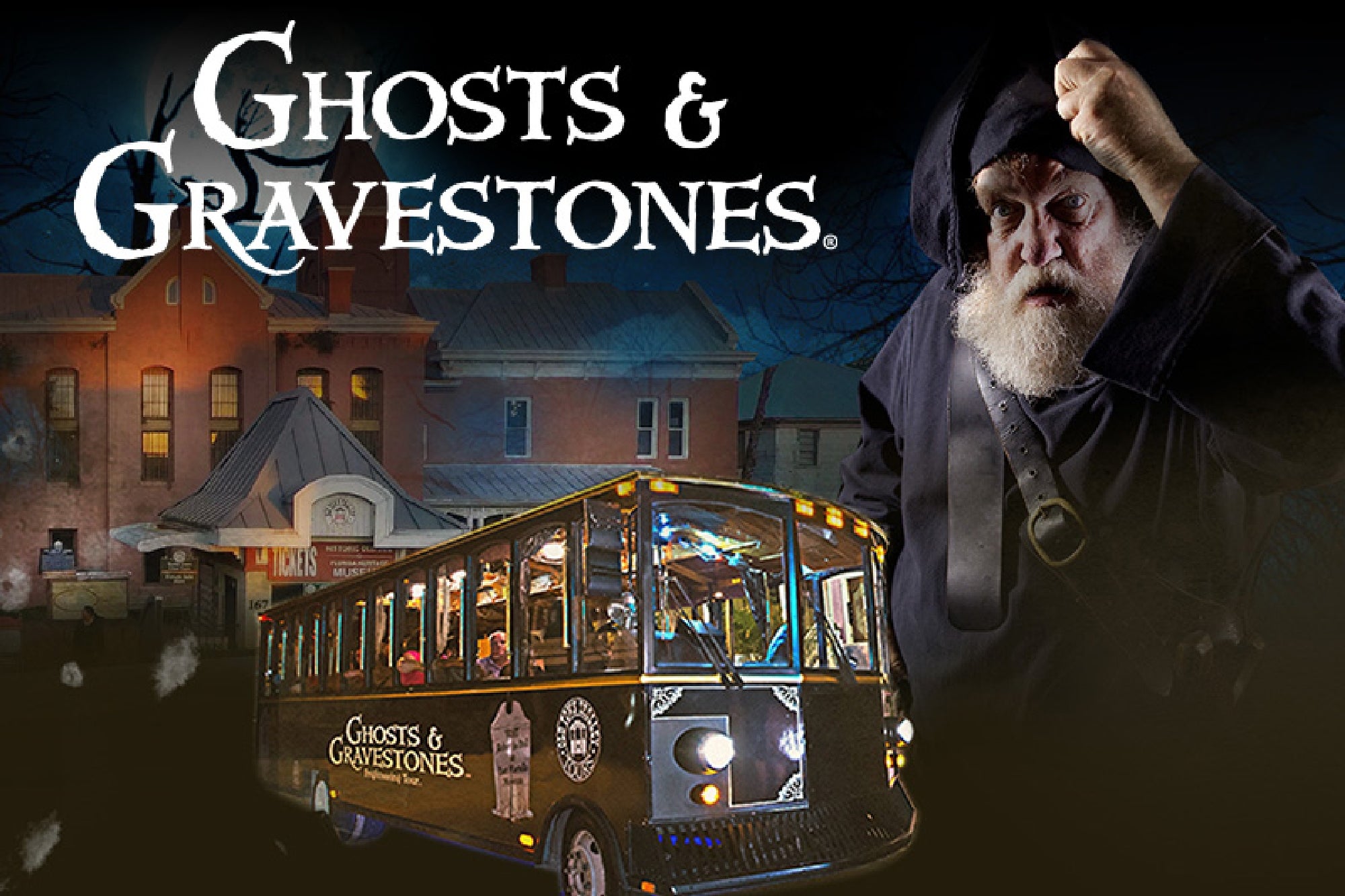 Hear ghostly tales from your eerie host.