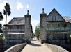 Stone bridge and gate at the entrance to St. Augustine, FL.