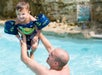 Guests enjoying the outdoor pool.