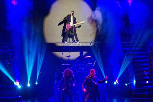Dynamic stage production during The Jets Las Vegas show.