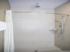 Guest bathroom with shower.