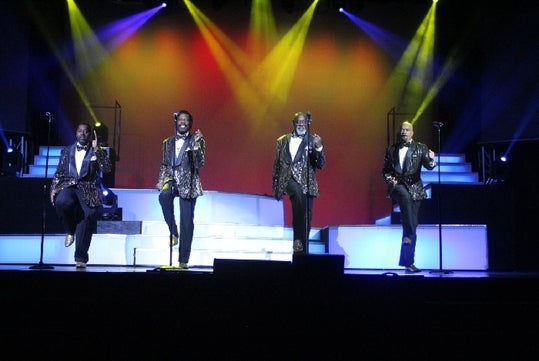 The Best of Motown stars singing and dancing on stage at the Americana Theatre, Branson, MO.